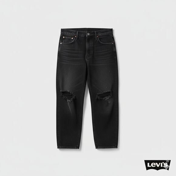 Levi's Black Distressed Baggy Dad Jeans NWT - Picture 2 of 12